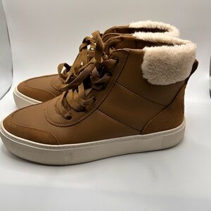 UGG‎ Plush Shearling Lined Cakewalk High Chestnut Brown Trainer Sz 8.5